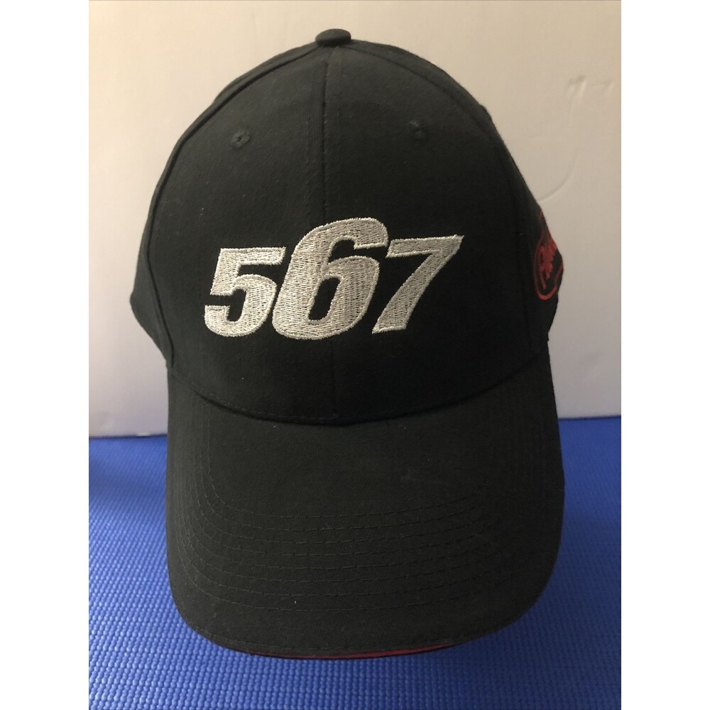 Peterbilt Model 567 Embroidered Trucker Black Strapback Cap Hat
